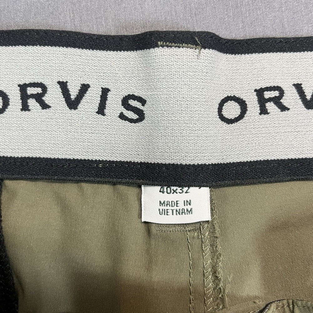 Orvis Men's 40X32 Olive Green Tech Pants Hiking Fishing stretch - Picture 2 of 7